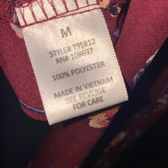 Alice Blue plum & navy floral women’s shirt Medium​ - Picture 9 of 10